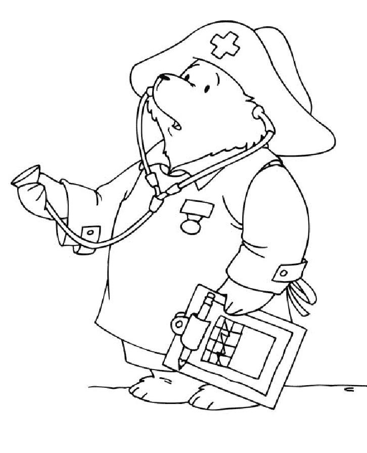 coloriage l ours paddington infirmier